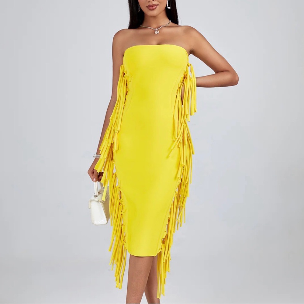 Yellow Fringe Skirt